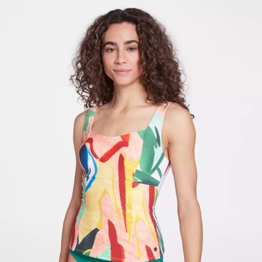 CALIA Sculpt Tankini Top with Power Sculpt High Rise Swim Bottom - Size M